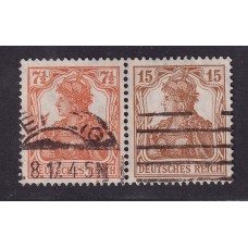 ALEMANIA 1917 ESTAMPILLAS SE-TENANT ZUSAMMENDRUCKE USADA QUE ES MUCHO MAS ESCASA MI W10 RARISIMA 350 EUROS COMO EL TIPO MAS BARATO